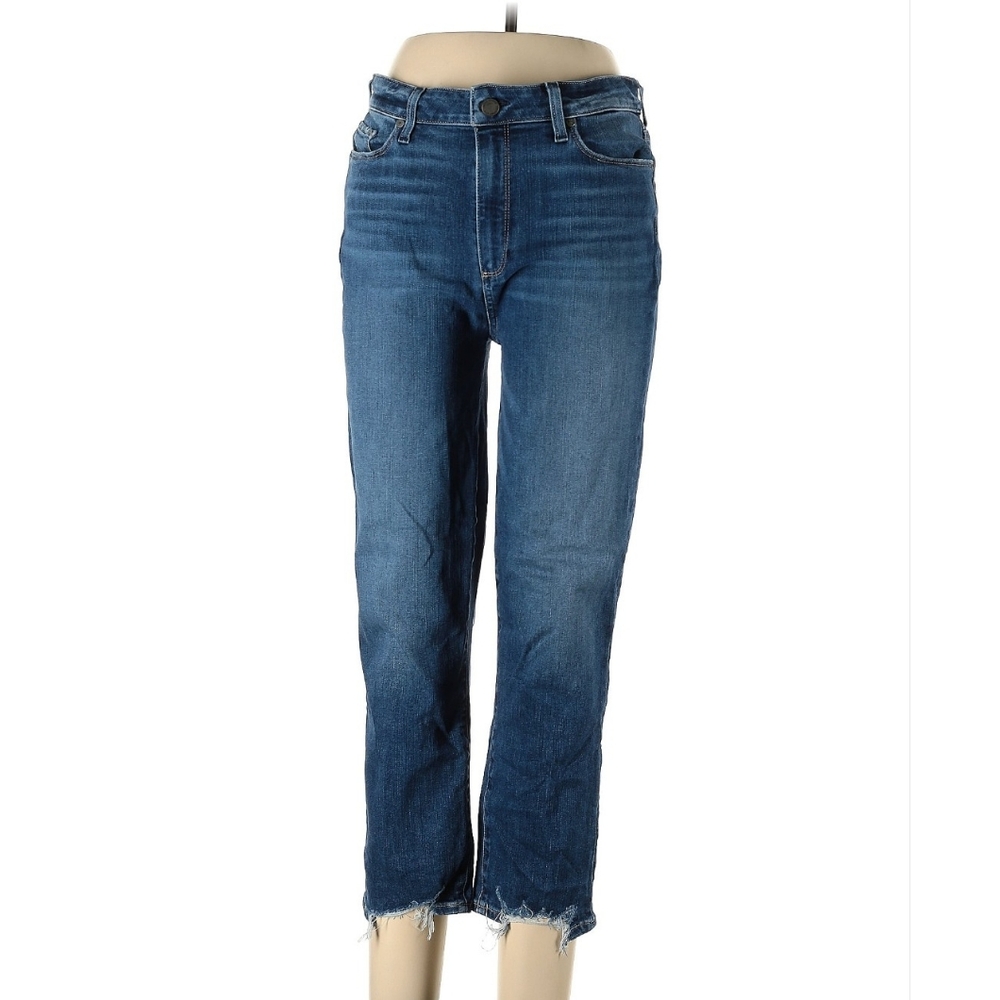 PAIGE DENIM | Hoxton Slim Crop Jeans inCroatia With Frayed Hem Size 31 - Picture 3 of 6